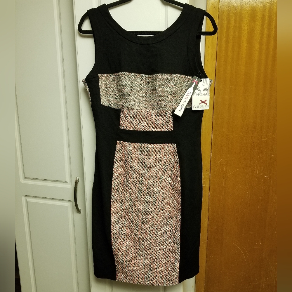 💮Yoana Baraschi Anthropologie tweed back zip midi tank dress